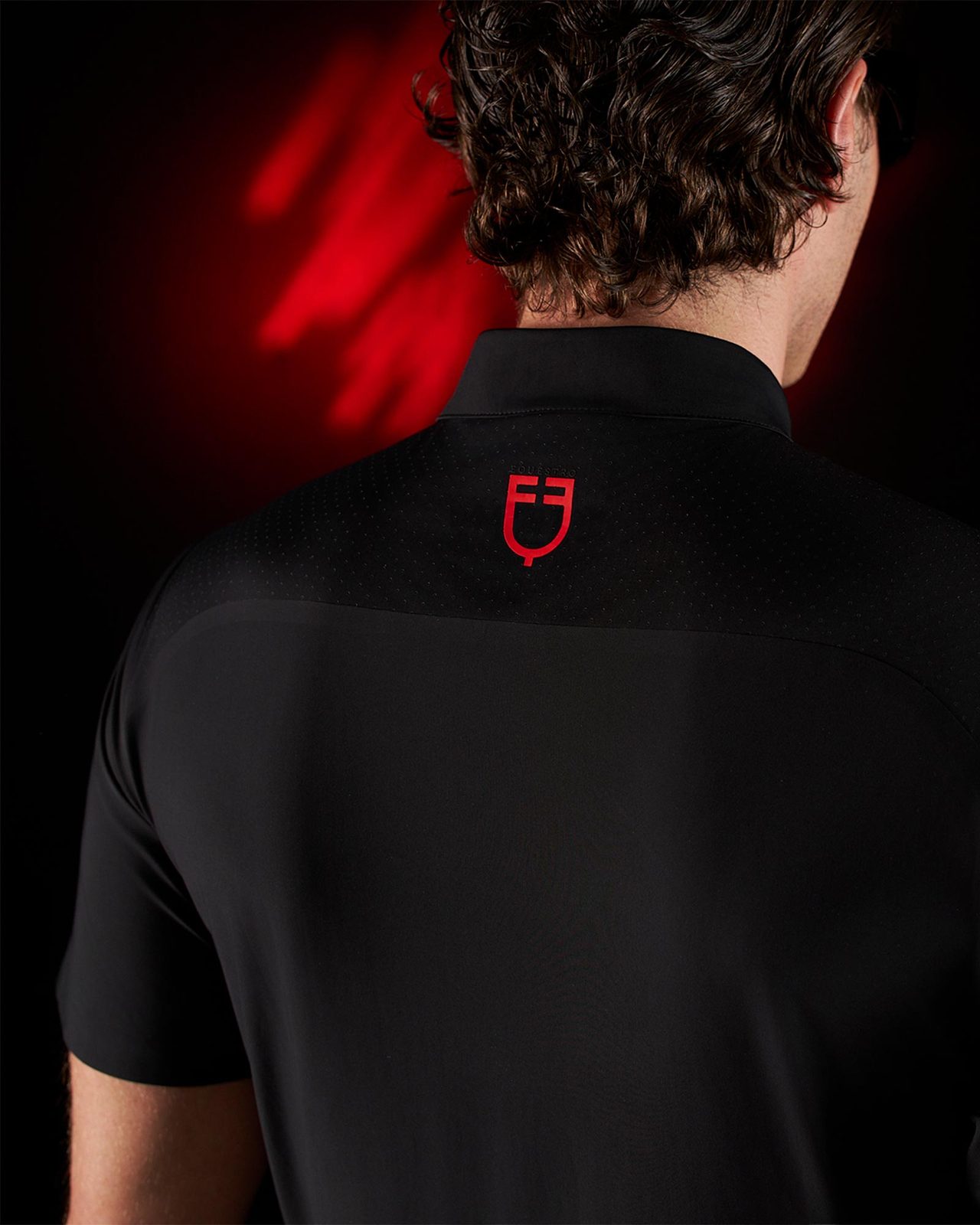 Polo allenamento uomo Equestro Ridertechnology maniche corte e zip