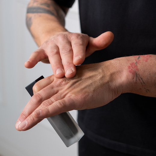 model-lays-be-brave-foundation-on-back-of-hand