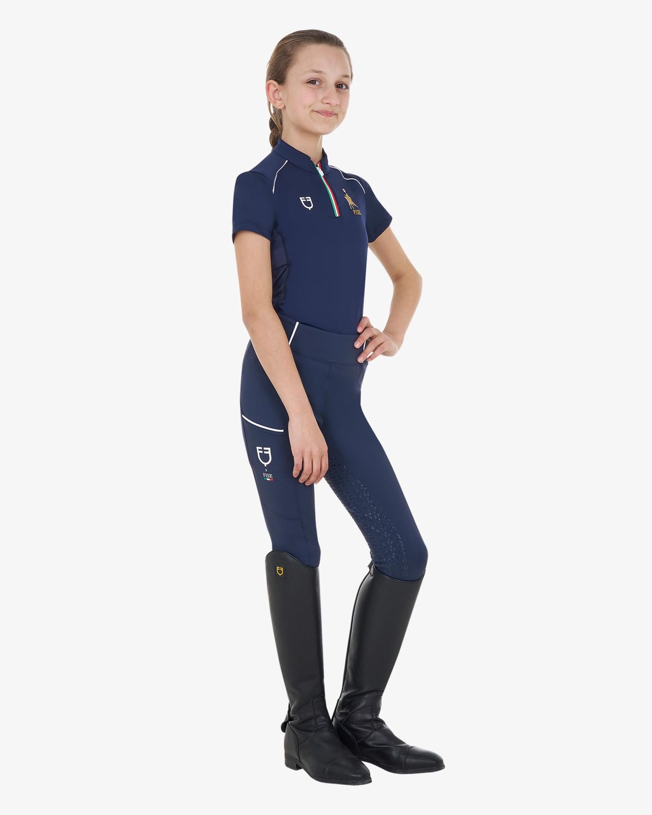 Polo unisex bambini da allenamento Equestro X FISE