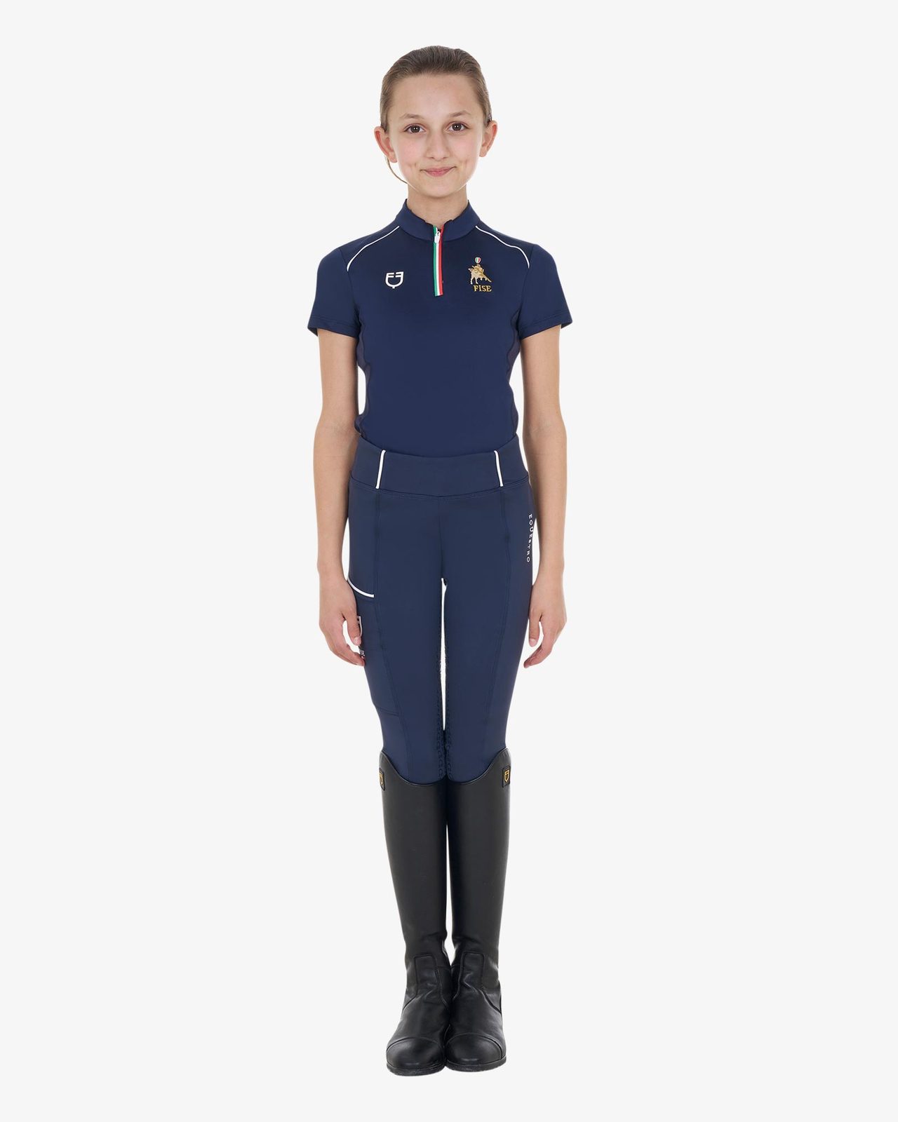 Polo unisex bambini da allenamento Equestro X FISE