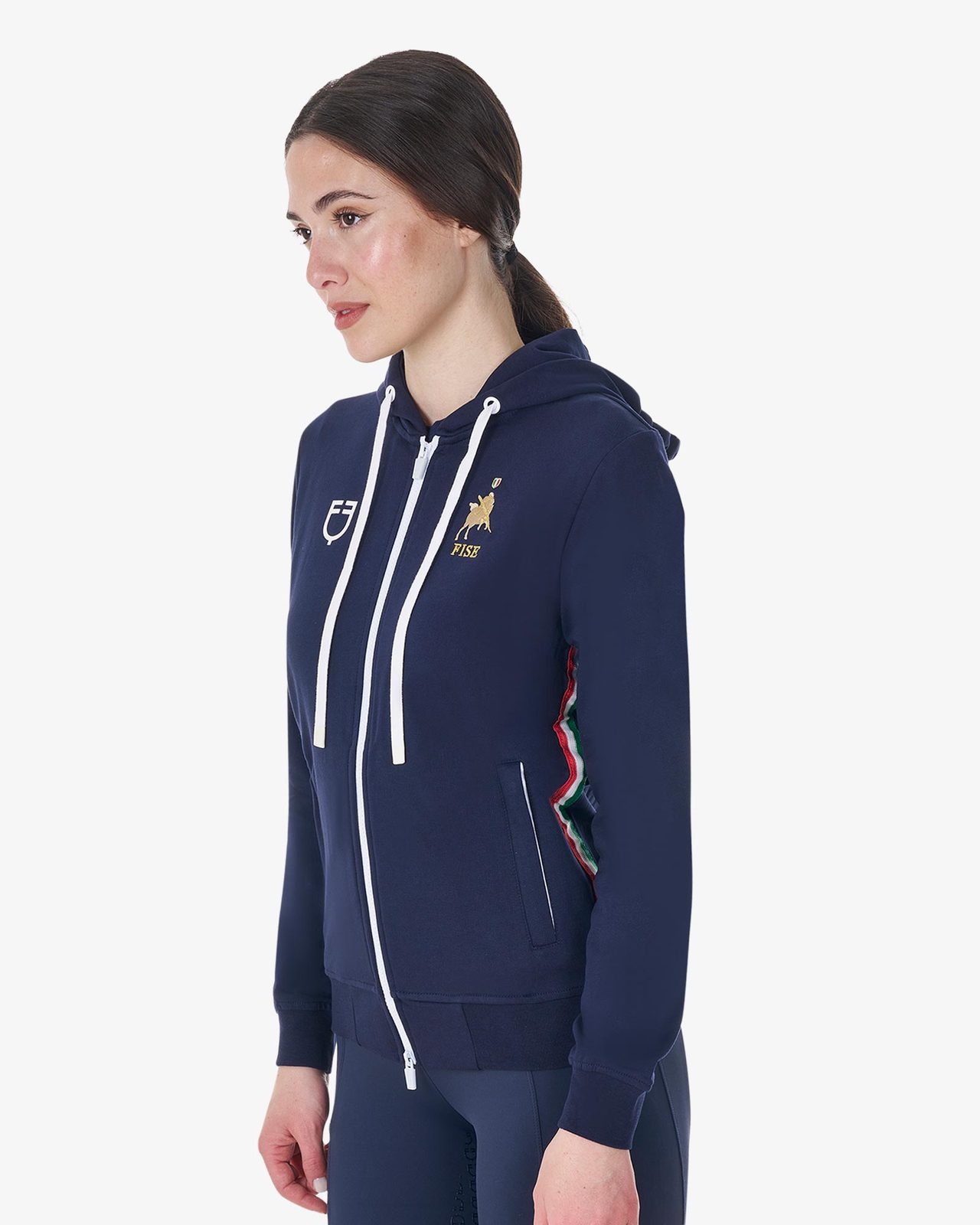 Felpa donna con cappuccio Equestro X FISE