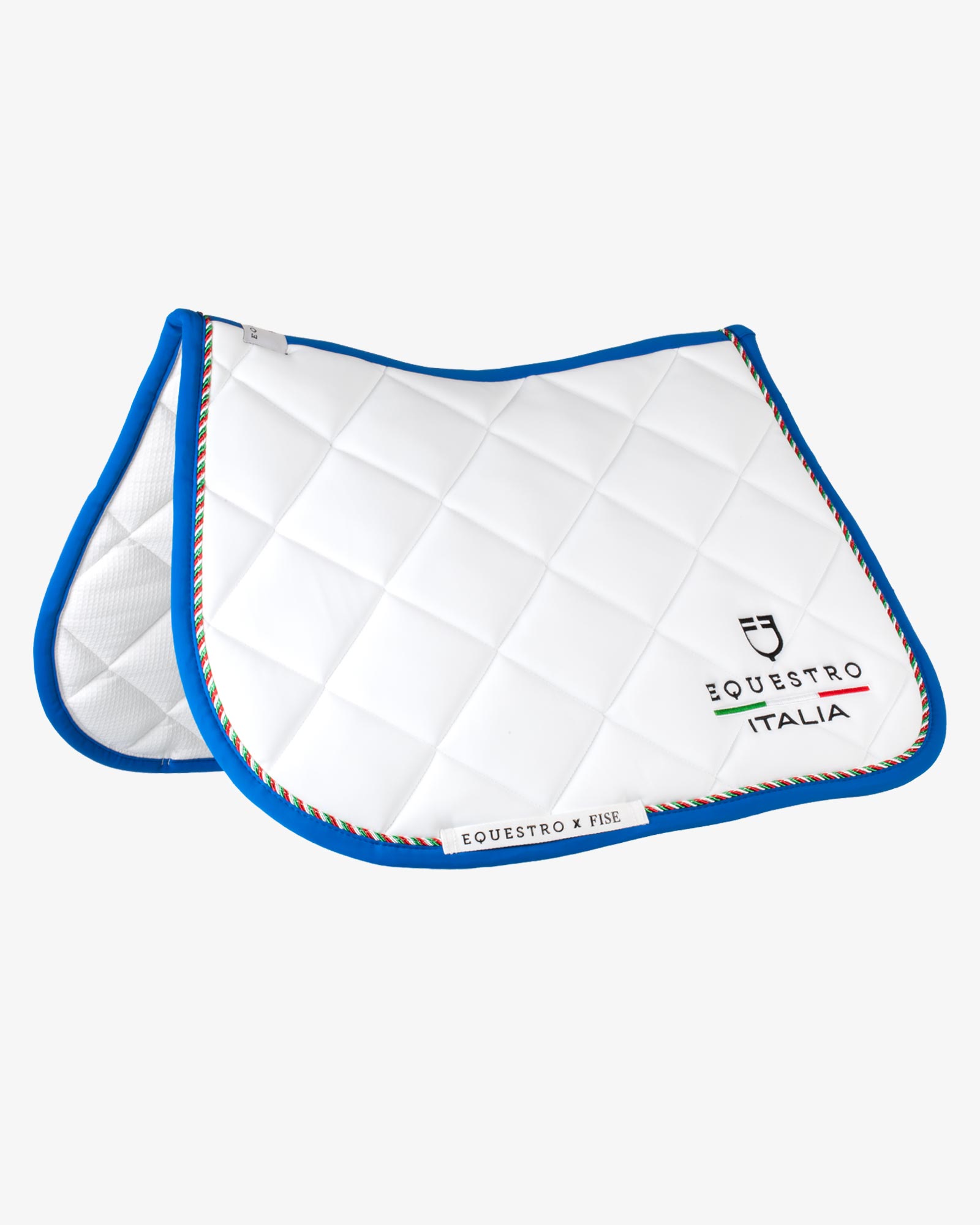 Jumping saddle pad with Italian flag piping Equestro X FISE
