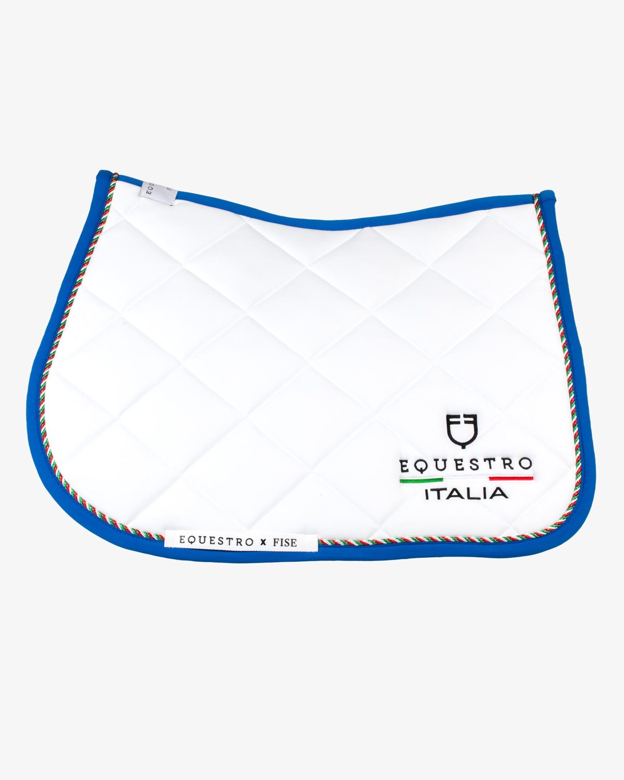 Jumping saddle pad with Italian flag piping Equestro X FISE