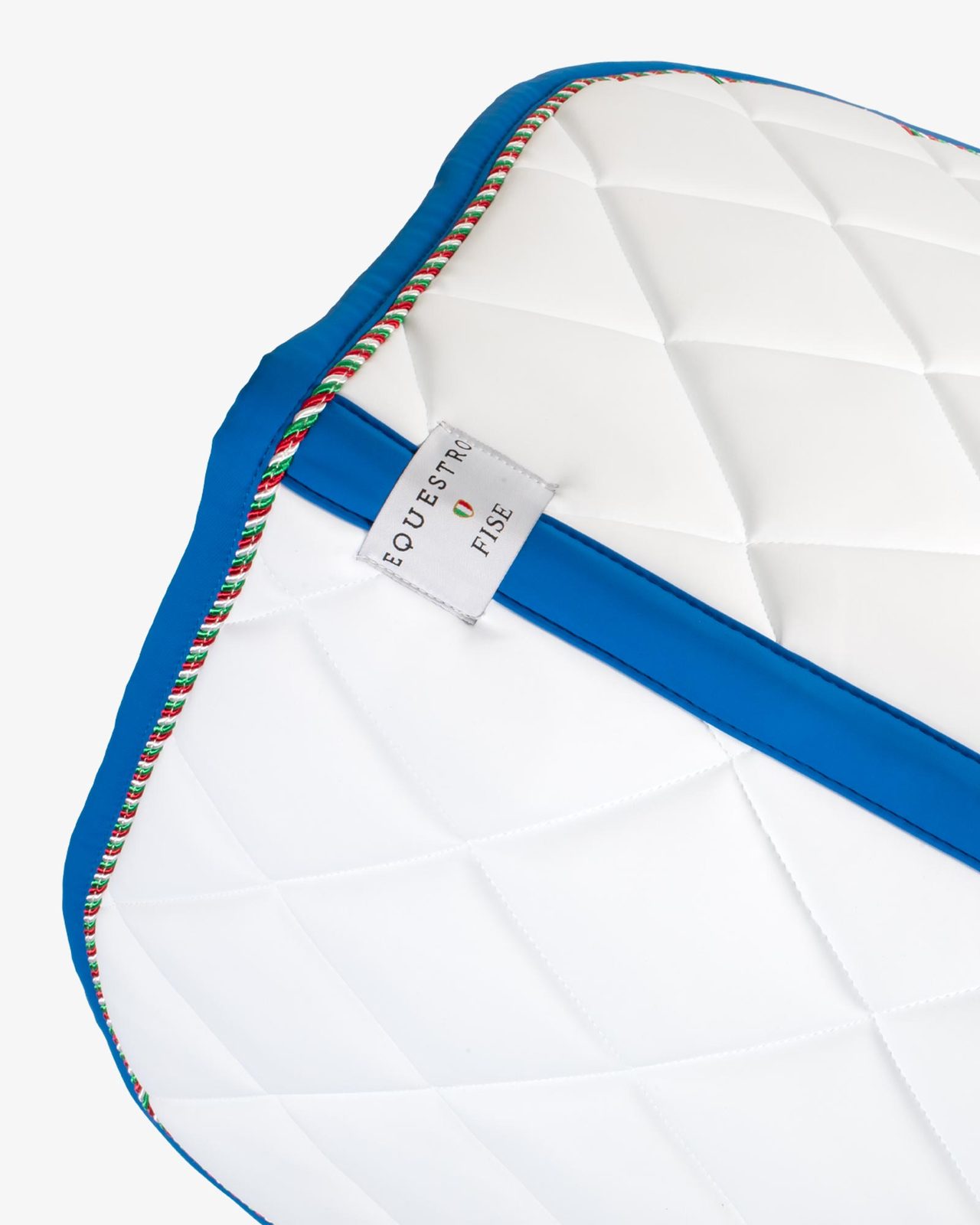 Jumping saddle pad with Italian flag piping Equestro X FISE
