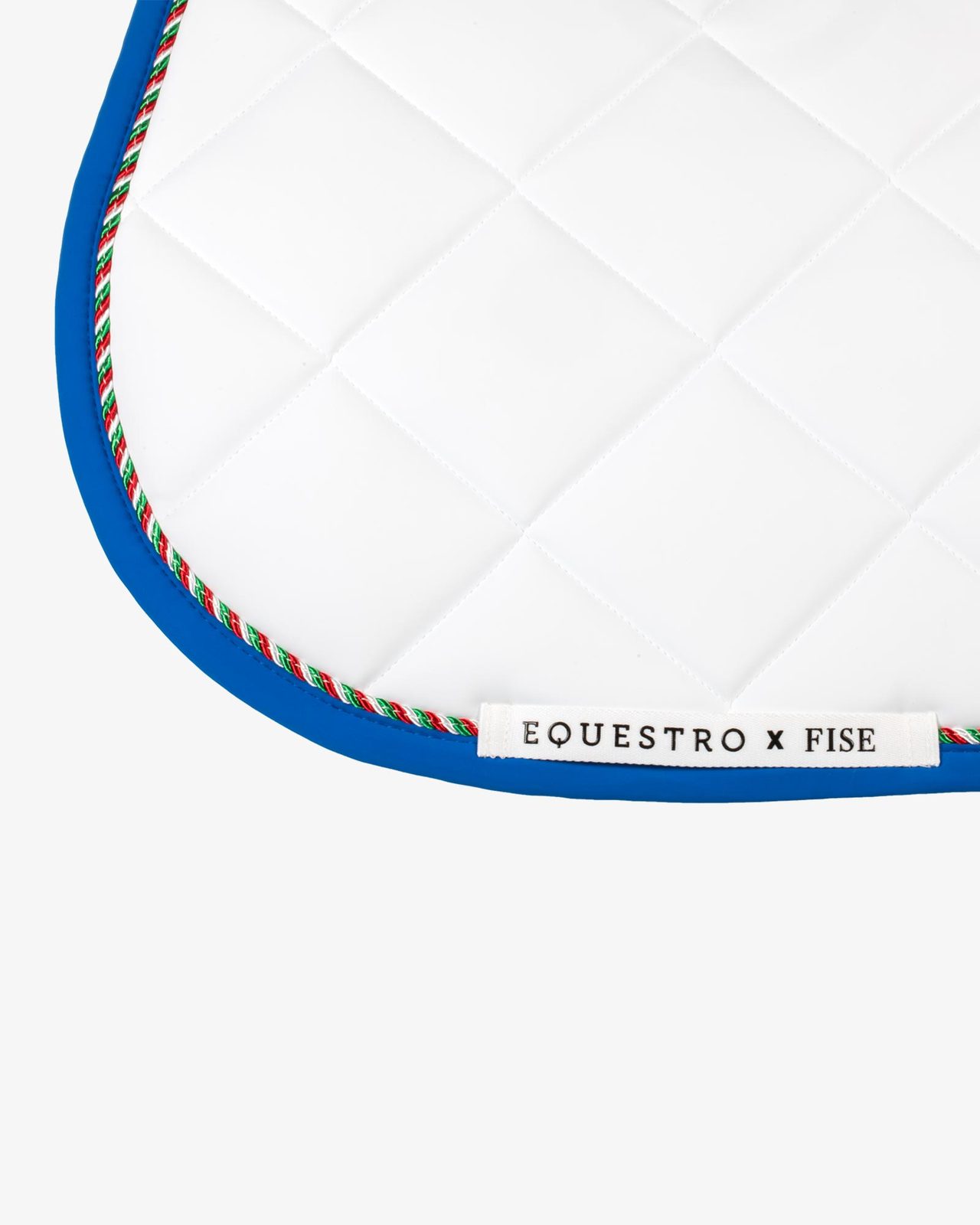 Jumping saddle pad with Italian flag piping Equestro X FISE