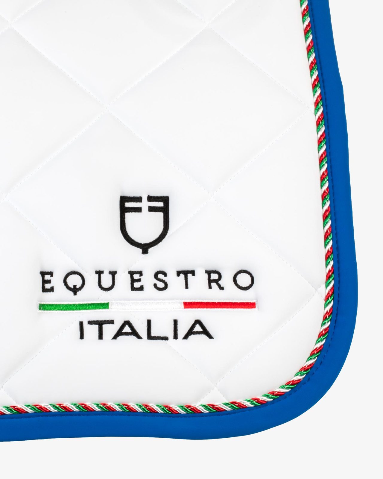 Jumping saddle pad with Italian flag piping Equestro X FISE