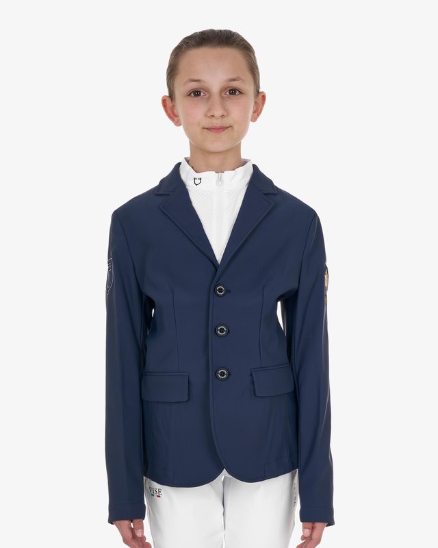Kids' unisex three-button competition jacket Equestro X FISE