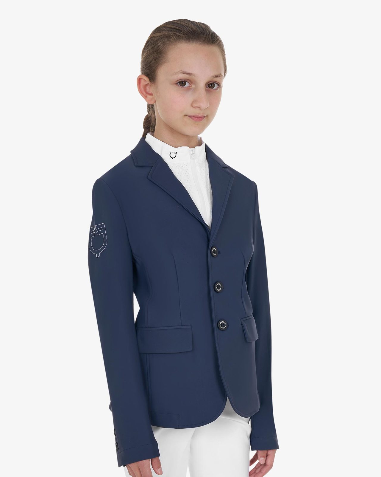 Kids' unisex three-button competition jacket Equestro X FISE