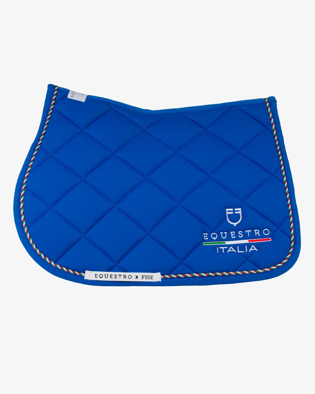 Jumping saddle pad with Italian flag piping Equestro X FISE