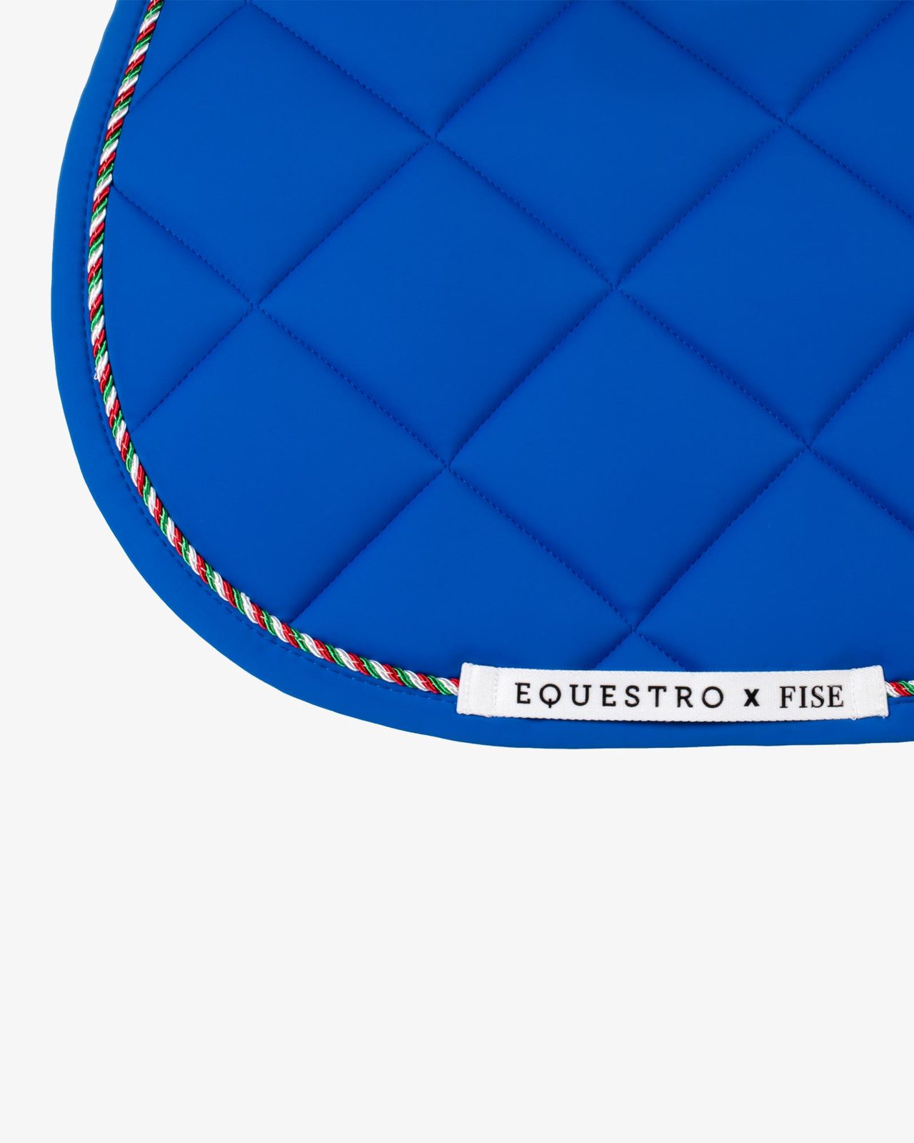 Jumping saddle pad with Italian flag piping Equestro X FISE