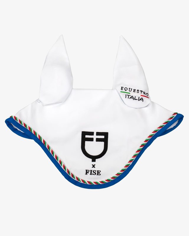 Fly veil with Italian flag piping Equestro X FISE