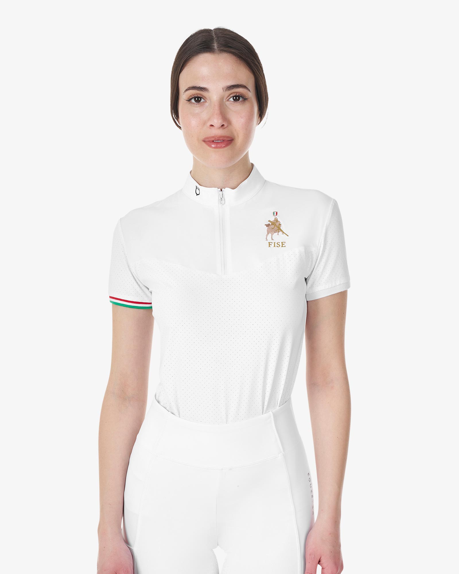 Polo donna da concorso elasticizzata Equestro X FISE