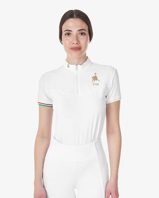 Polo donna da concorso elasticizzata Equestro X FISE