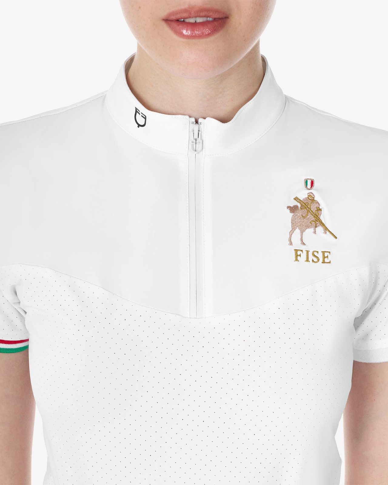 Polo donna da concorso elasticizzata Equestro X FISE