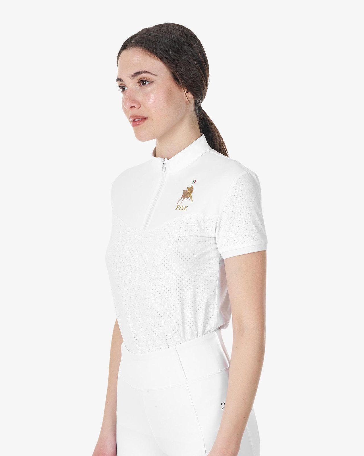 Polo donna da concorso elasticizzata Equestro X FISE