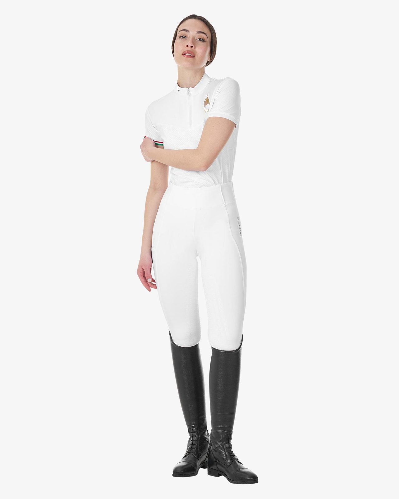 Polo donna da concorso elasticizzata Equestro X FISE