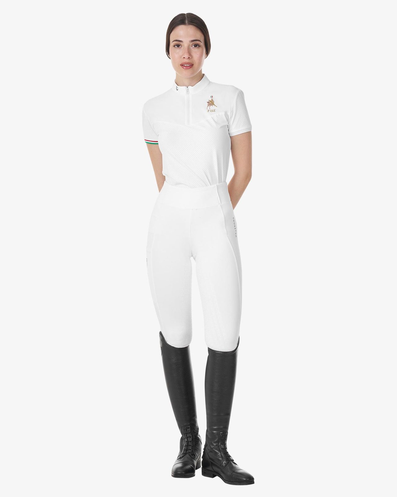 Polo donna da concorso elasticizzata Equestro X FISE