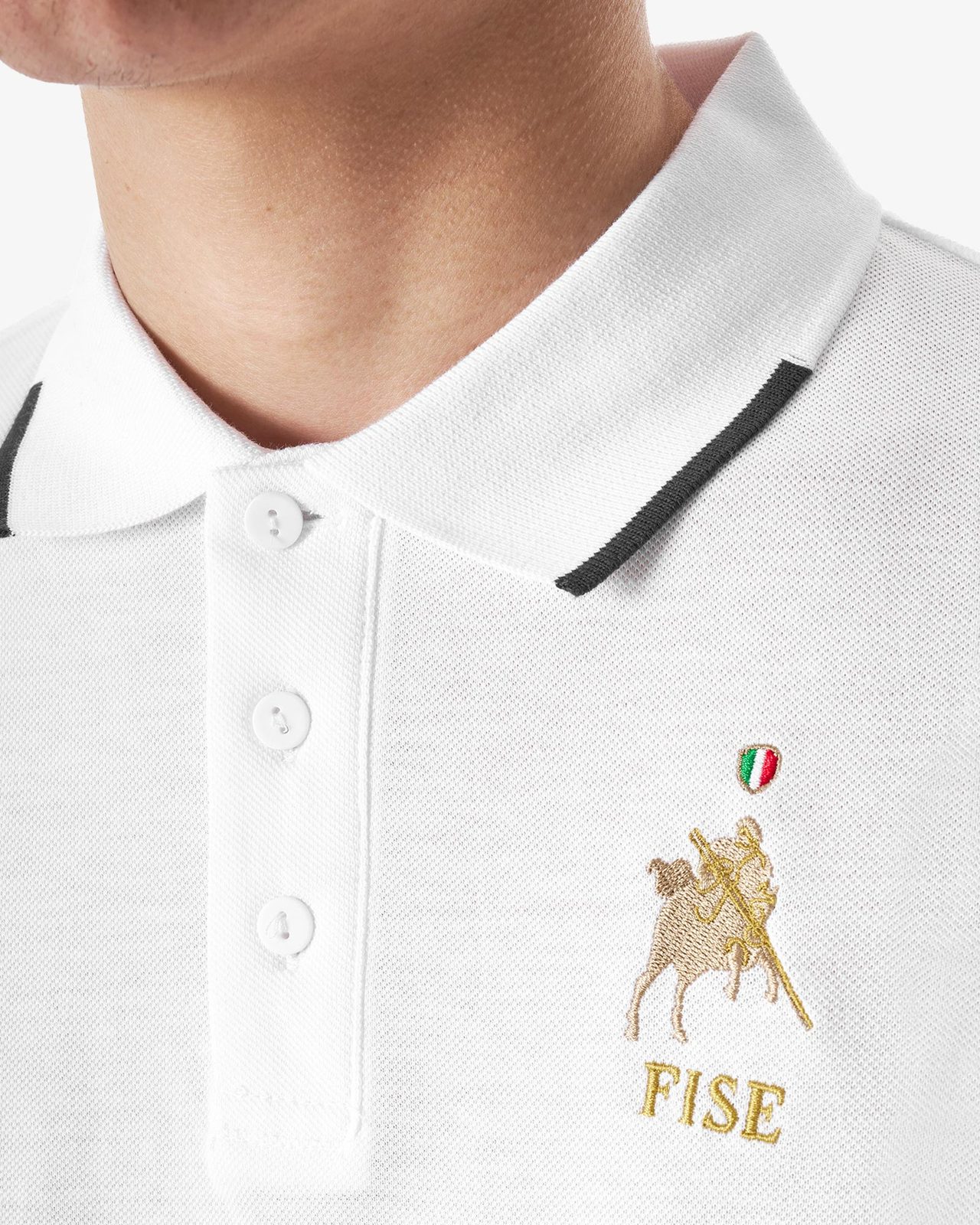 Men's three-button training polo shirt Equestro X FISE