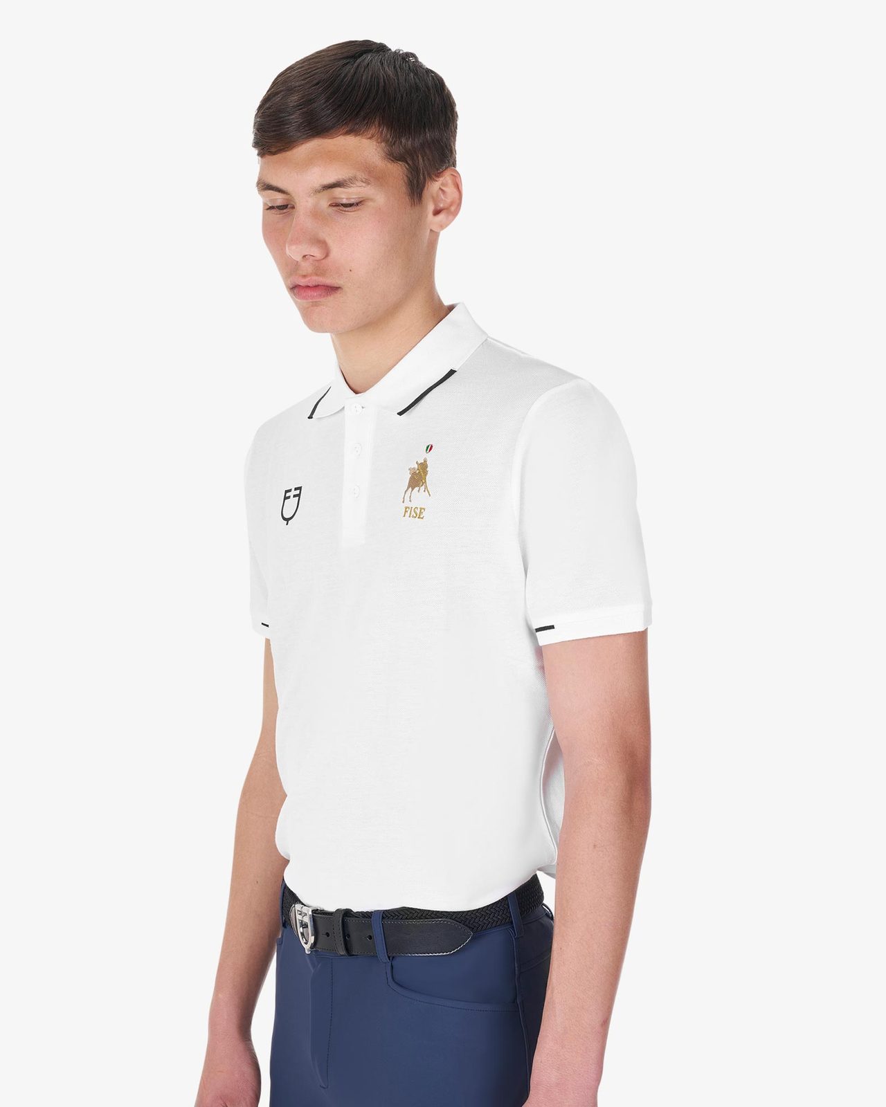 Men's three-button training polo shirt Equestro X FISE