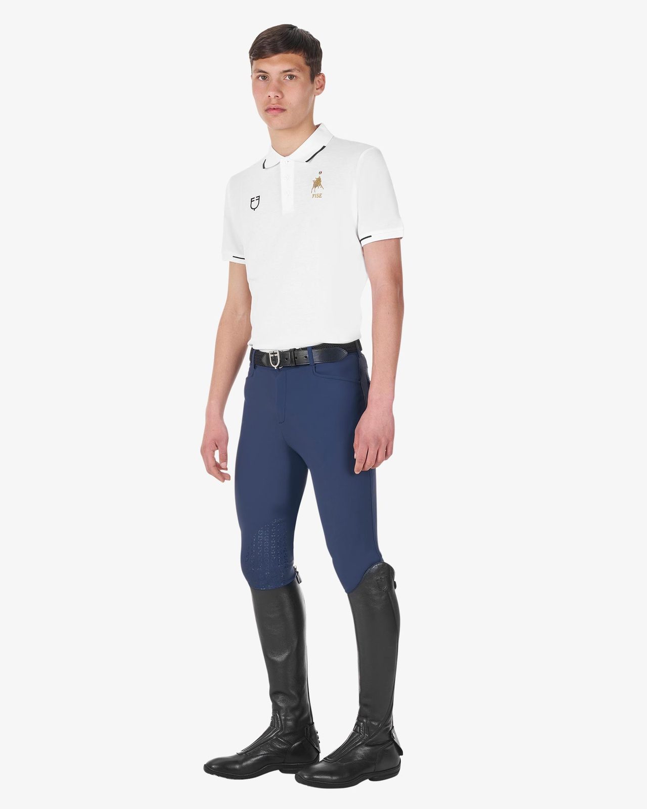 Men's three-button training polo shirt Equestro X FISE