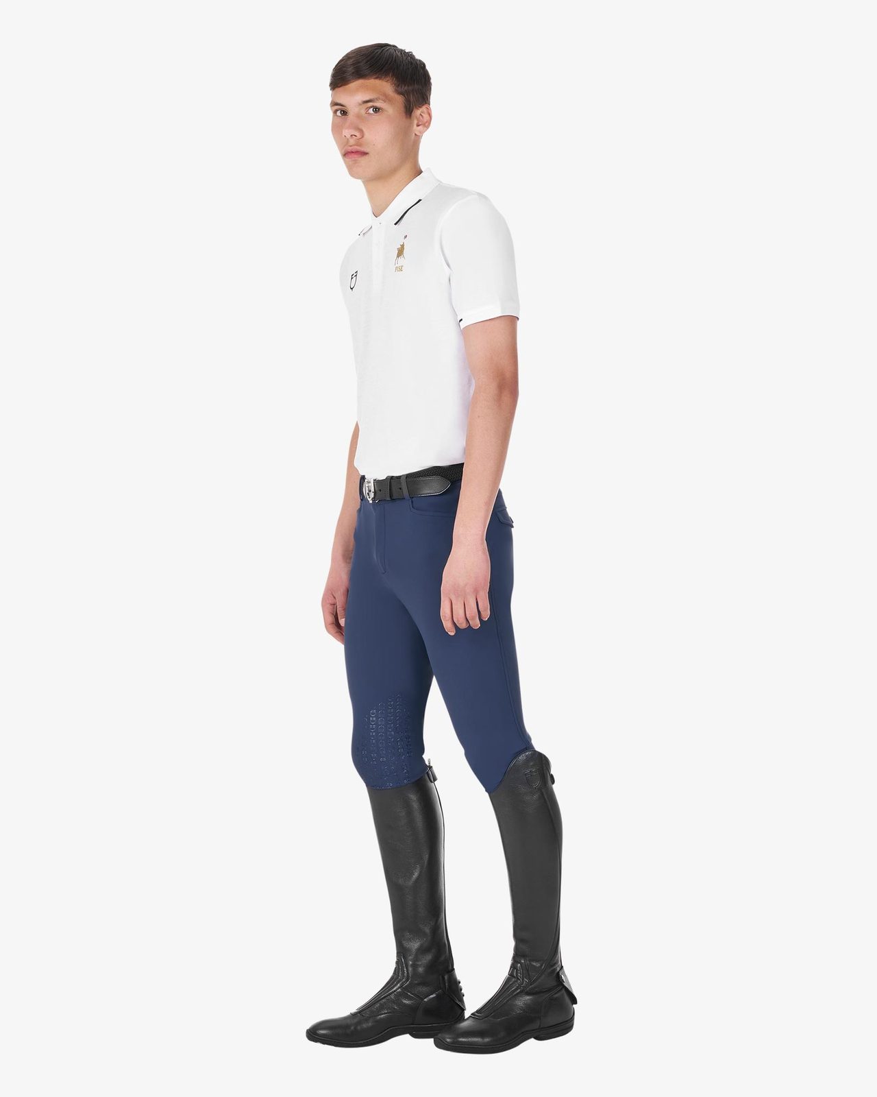 Men's three-button training polo shirt Equestro X FISE