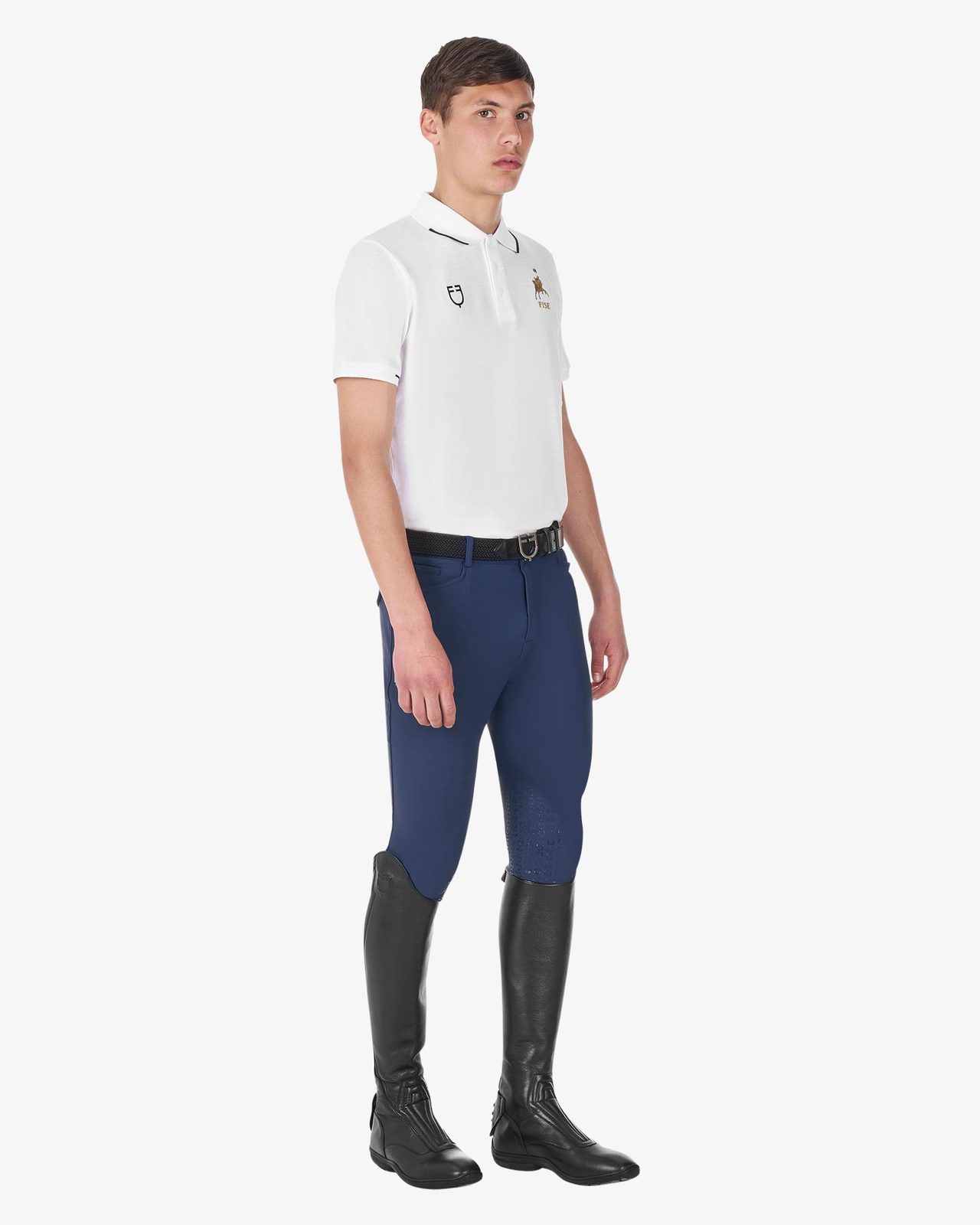 Men's three-button training polo shirt Equestro X FISE
