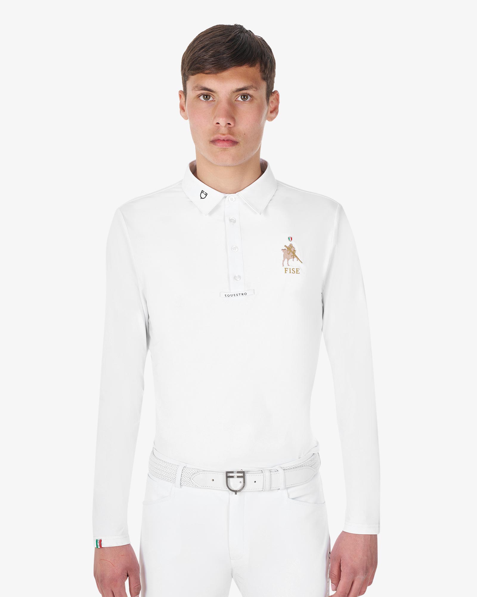 Polo uomo da concorso manica lunga Equestro X FISE