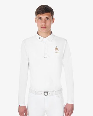 Polo uomo da concorso manica lunga Equestro X FISE