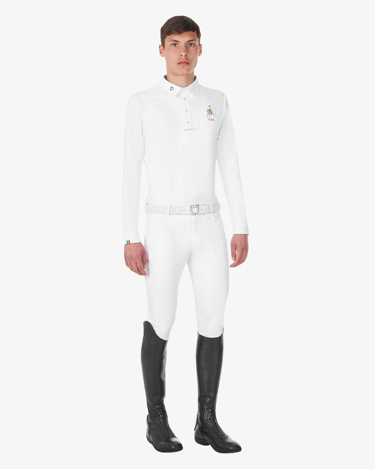 Polo uomo da concorso manica lunga Equestro X FISE