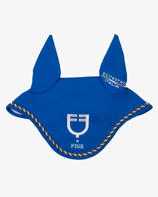 Fly veil with Italian flag piping Equestro X FISE