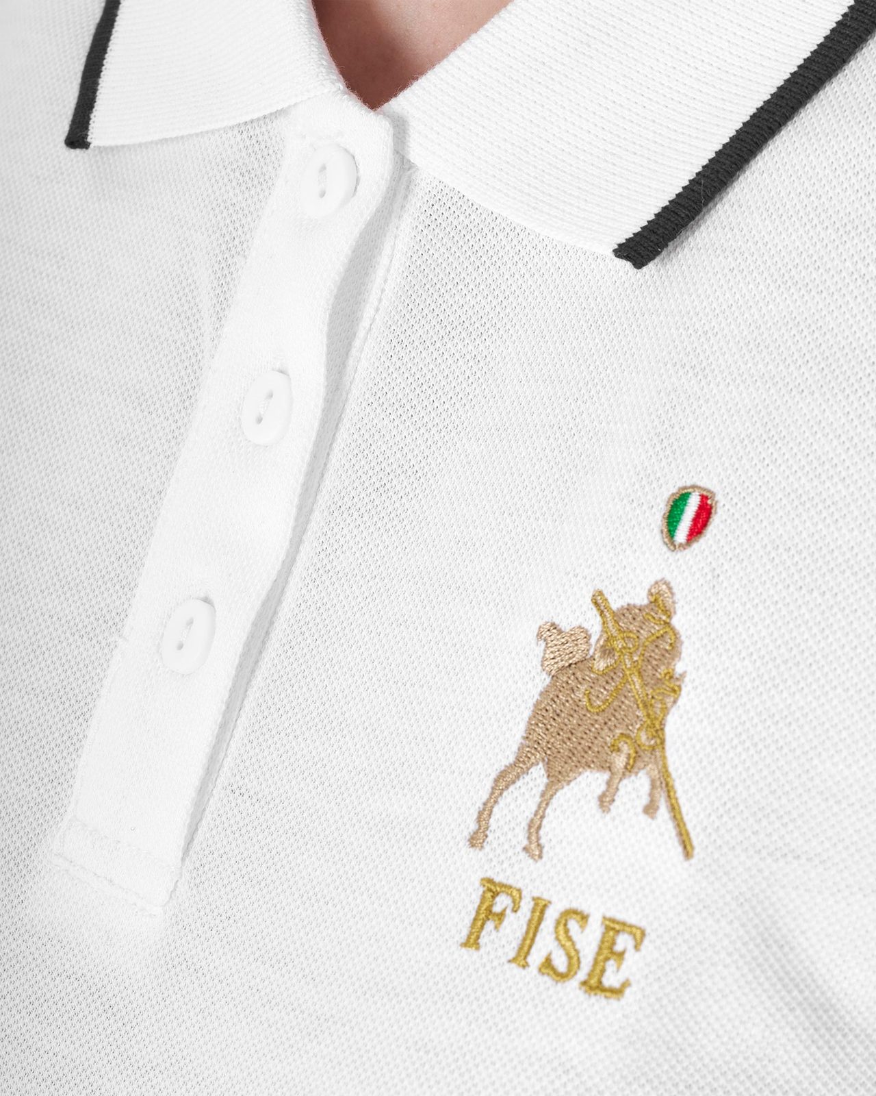 Women's three-button training polo shirt Equestro X FISE
