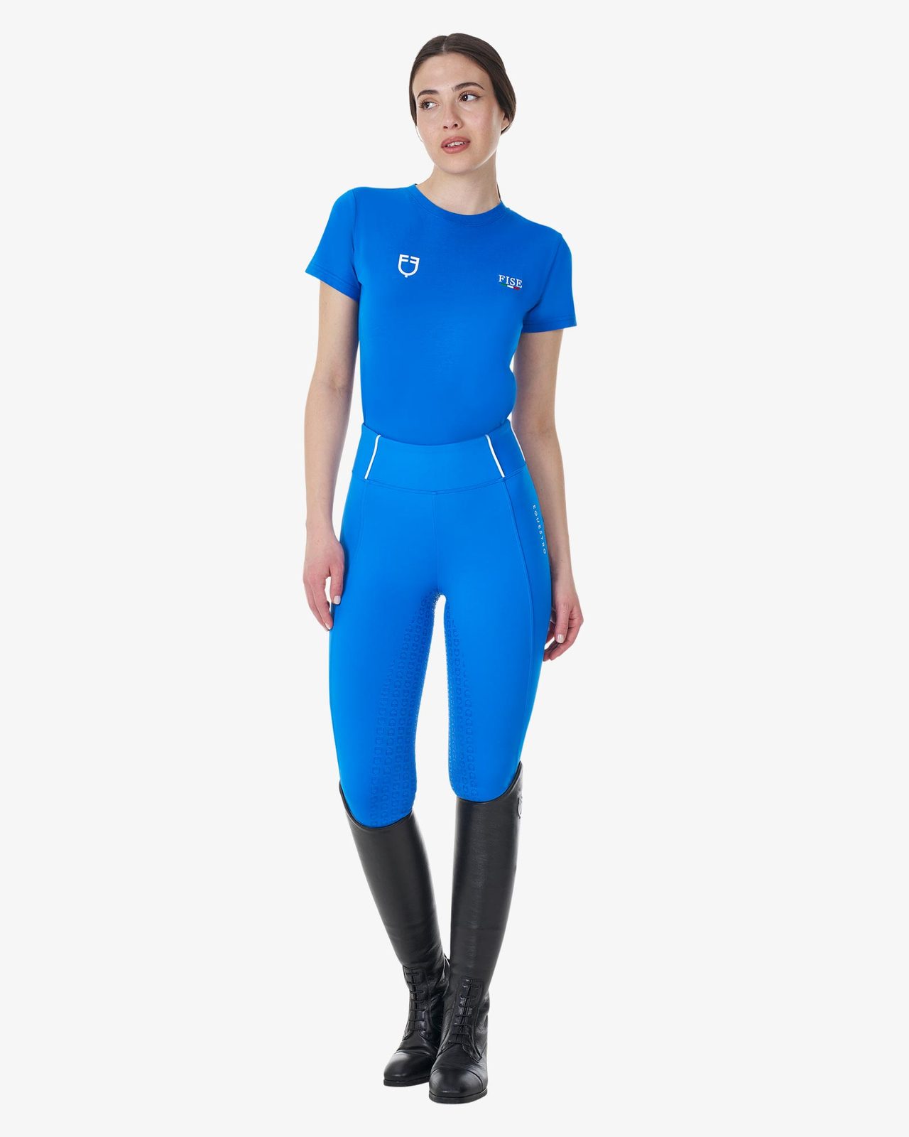 Women's slim fit full grip leggings Equestro X FISE