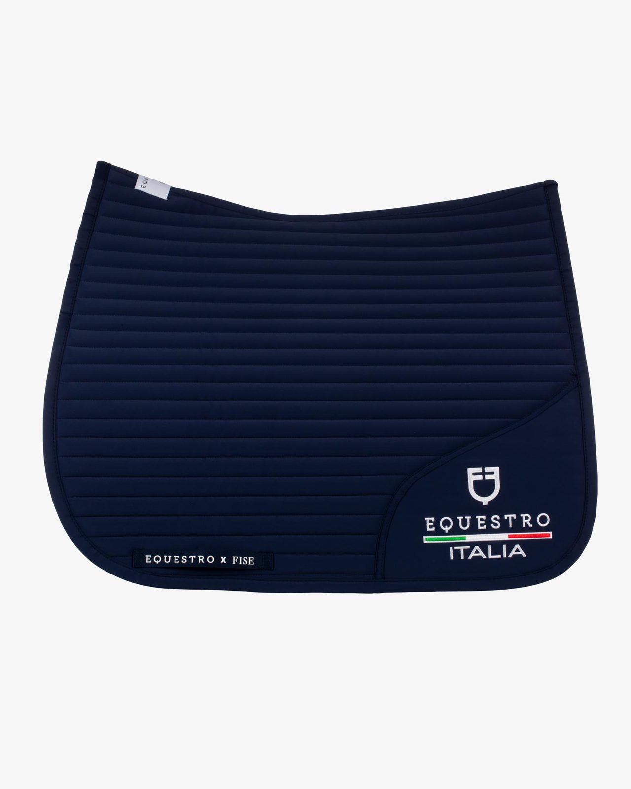 Dressage saddle pad with embroidered logo Equestro X FISE