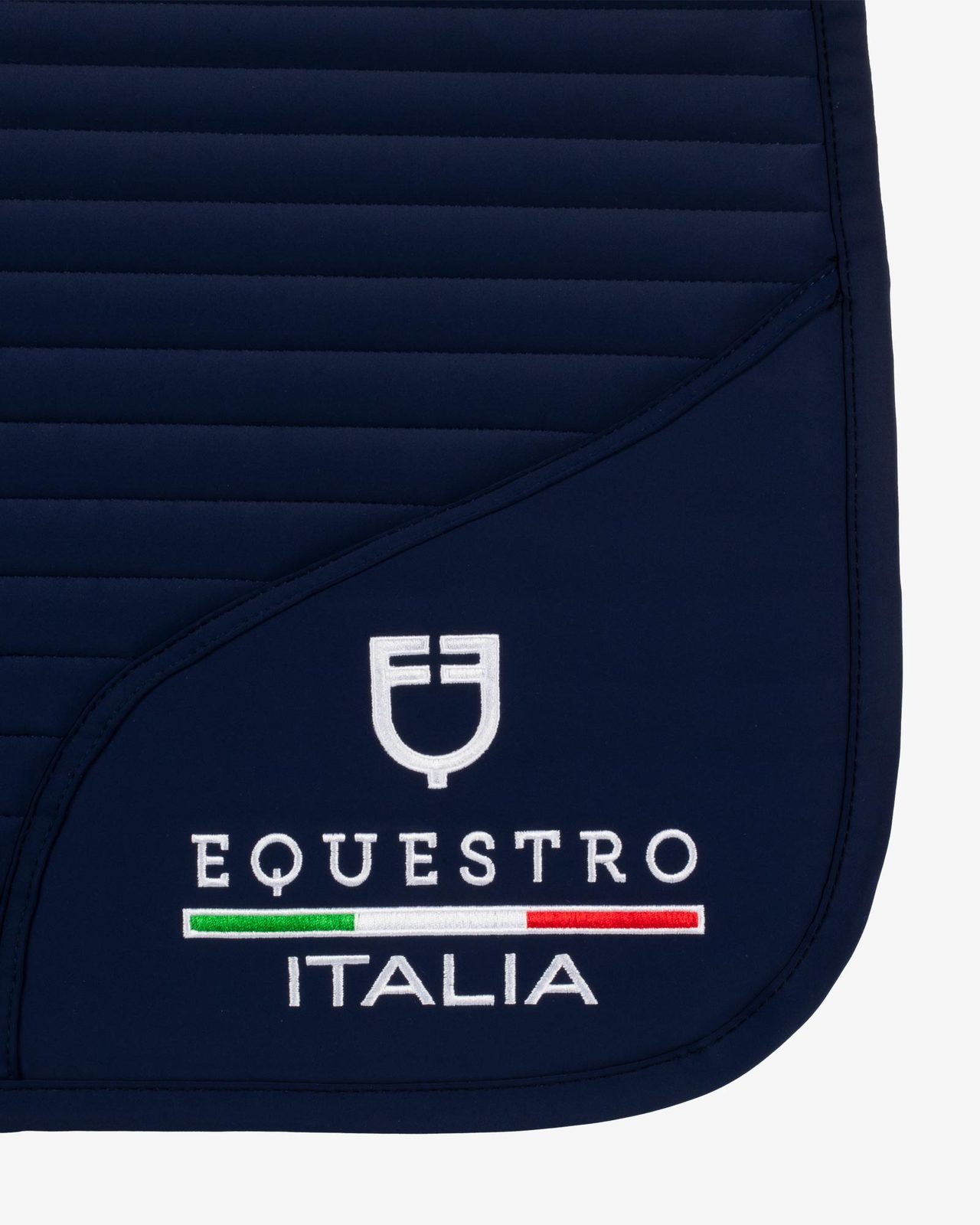 Dressage saddle pad with embroidered logo Equestro X FISE