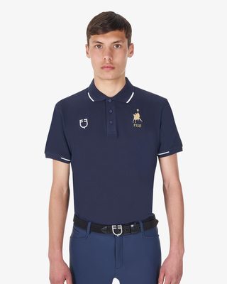 Men's three-button training polo shirt Equestro X FISE