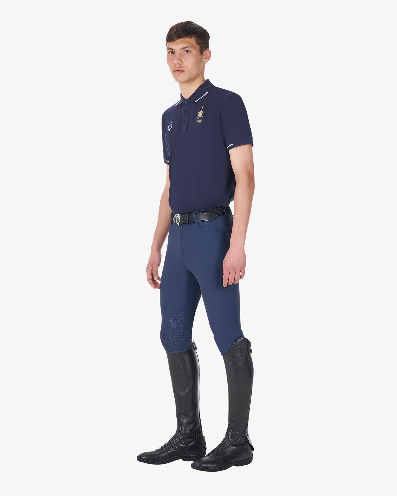 Men's three-button training polo shirt Equestro X FISE