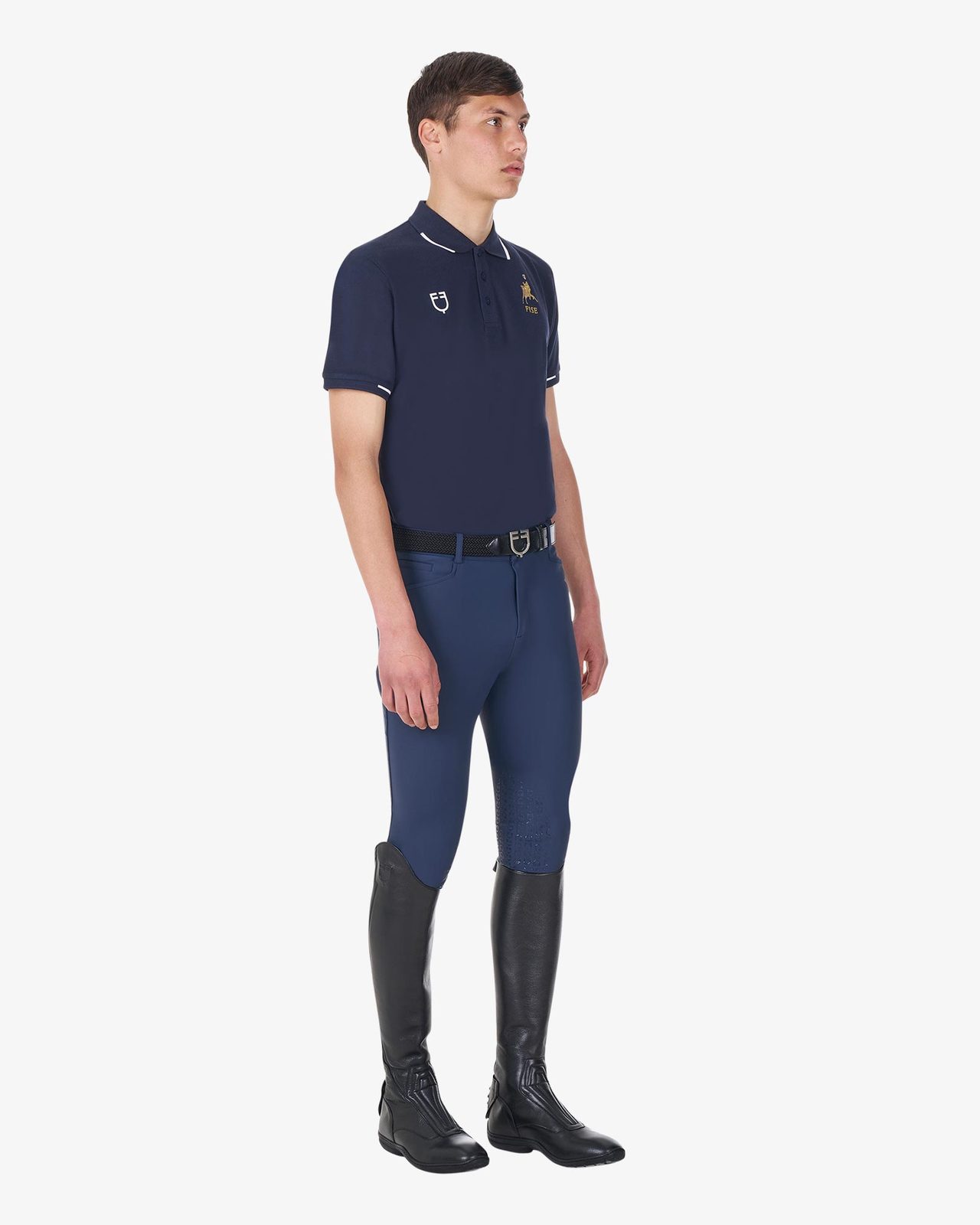 Men's three-button training polo shirt Equestro X FISE