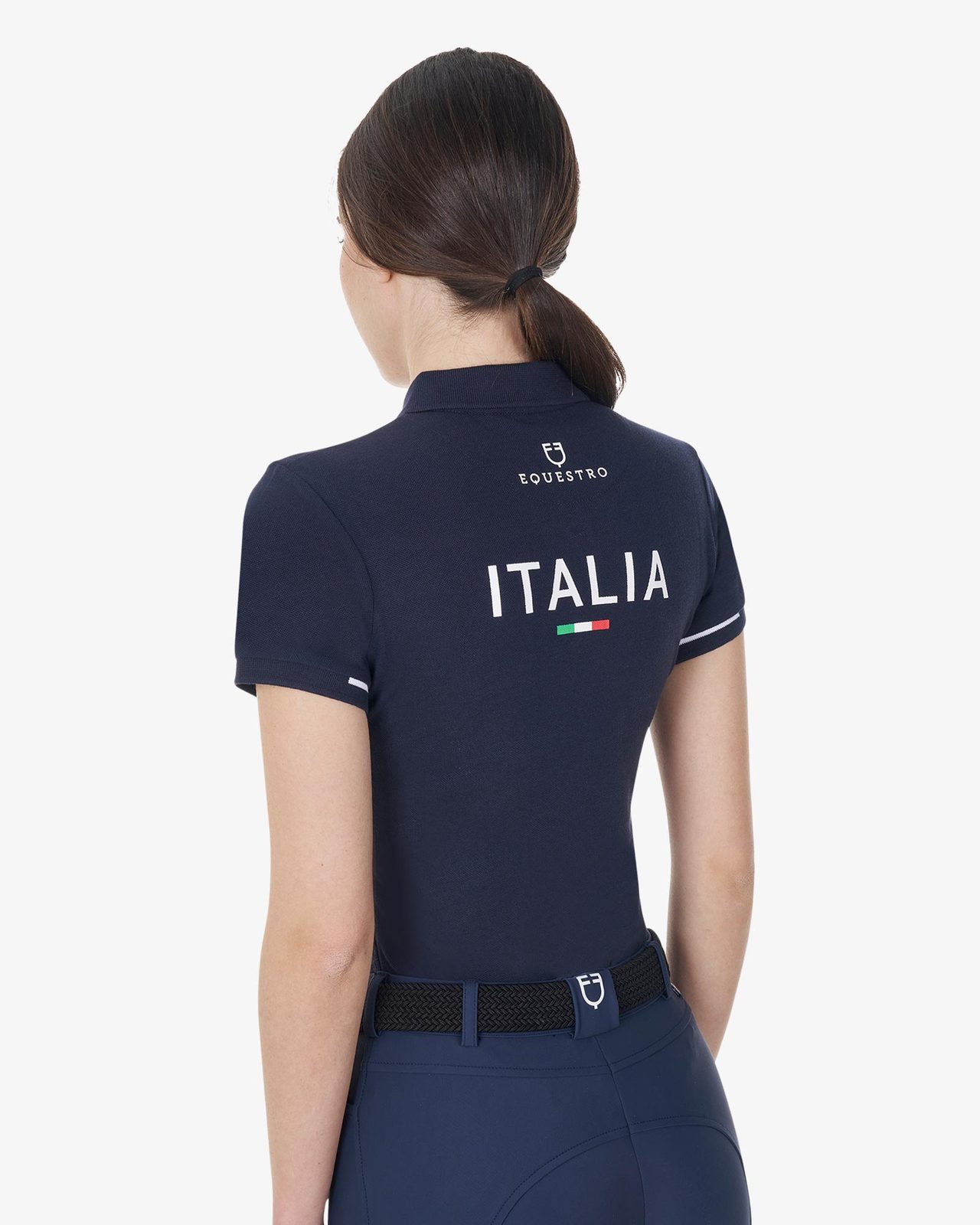 Women's three-button training polo shirt Equestro X FISE