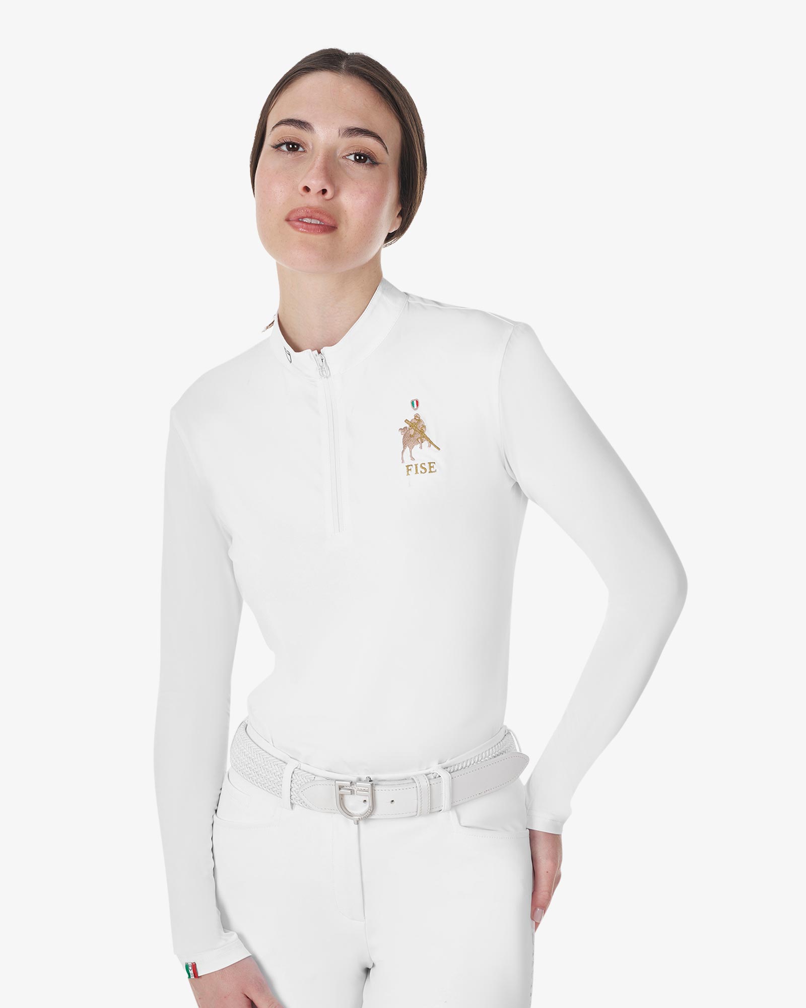 Polo donna da concorso manica lunga Equestro X FISE