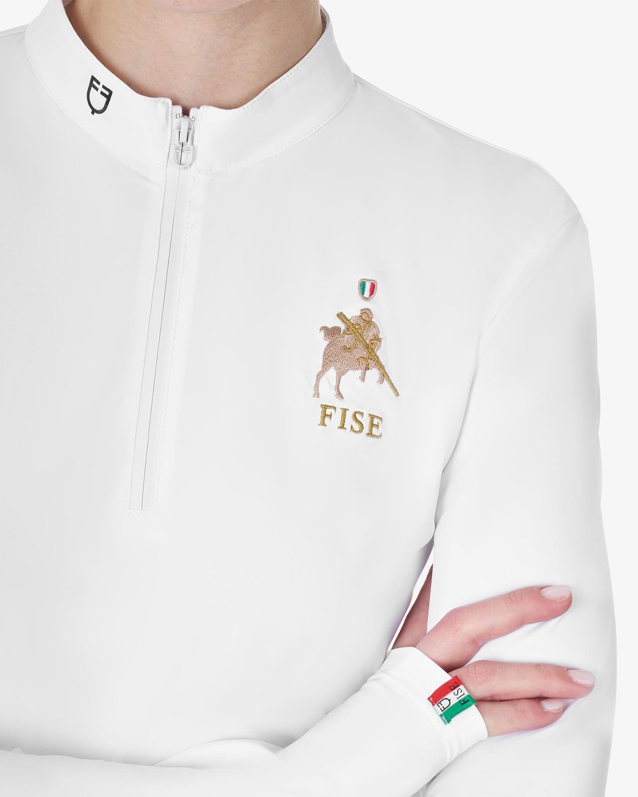 Polo donna da concorso manica lunga Equestro X FISE