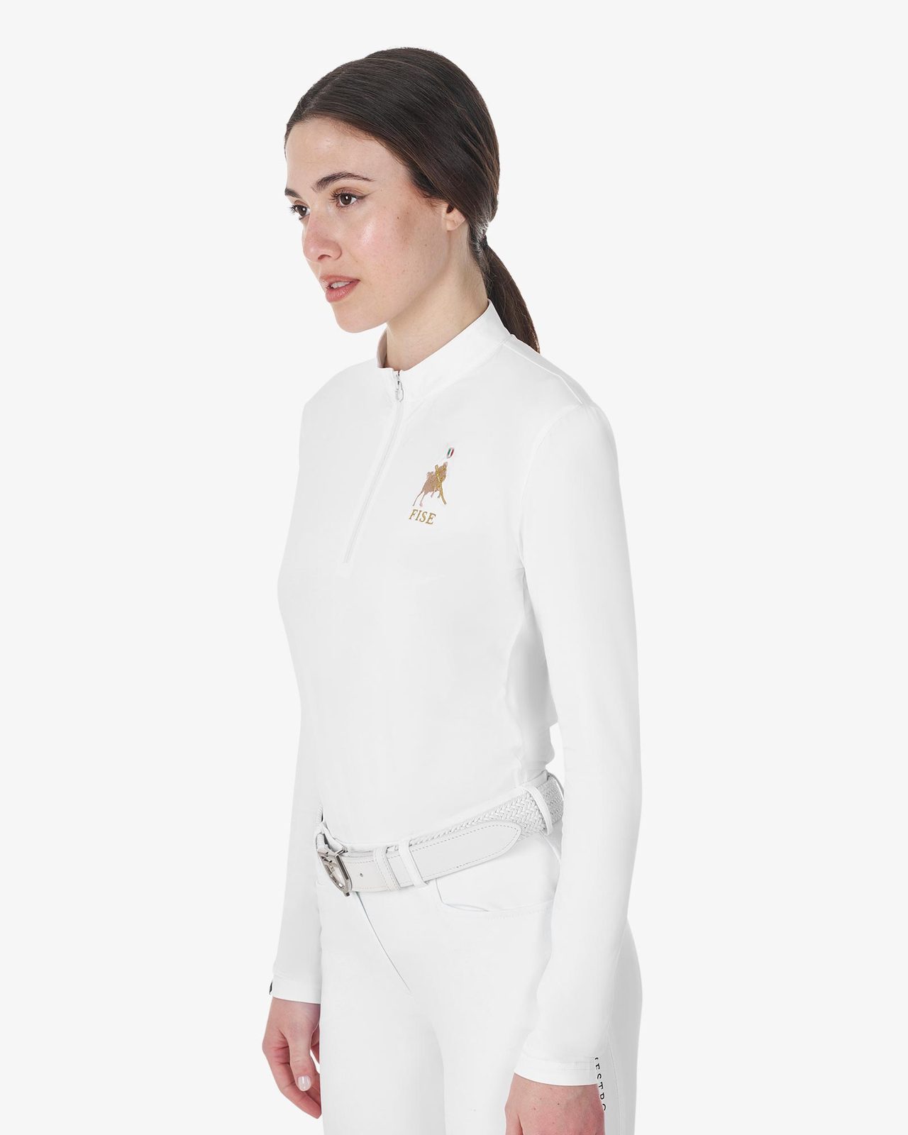 Polo donna da concorso manica lunga Equestro X FISE
