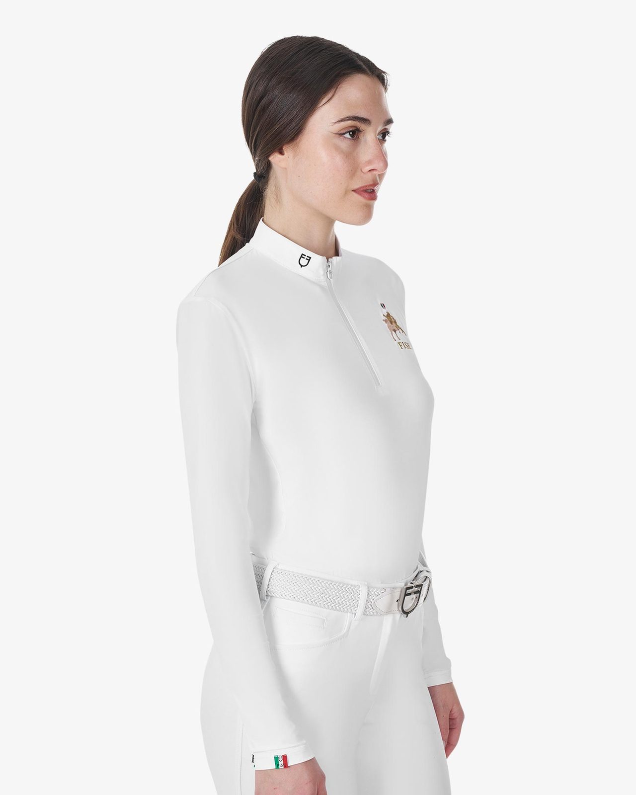 Polo donna da concorso manica lunga Equestro X FISE