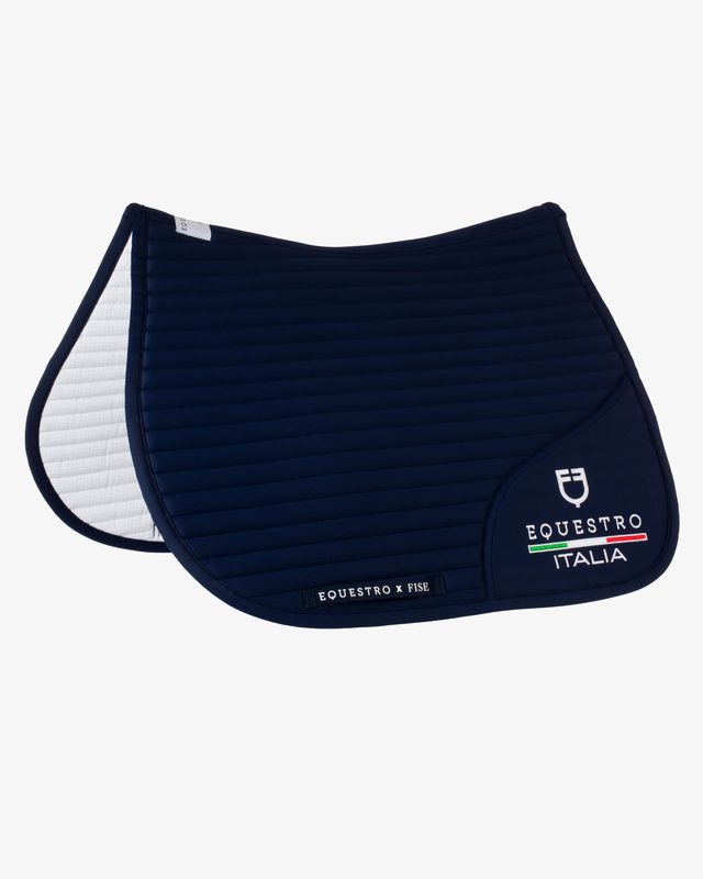 Jumping saddle pad with embroidered logo Equestro X FISE