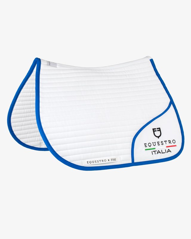 Jumping saddle pad with embroidered logo Equestro X FISE