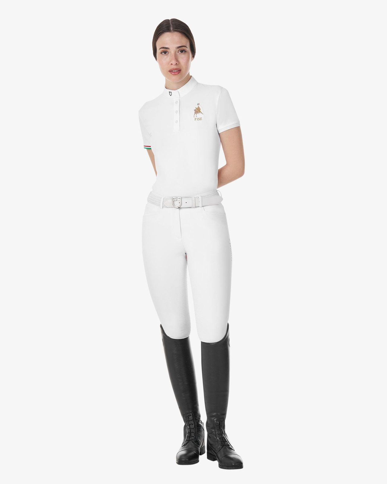 Polo donna da concorso slim fit Equestro X FISE