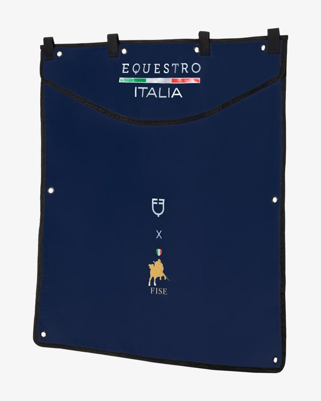 Long stable curtain with embroidered logo Equestro X FISE
