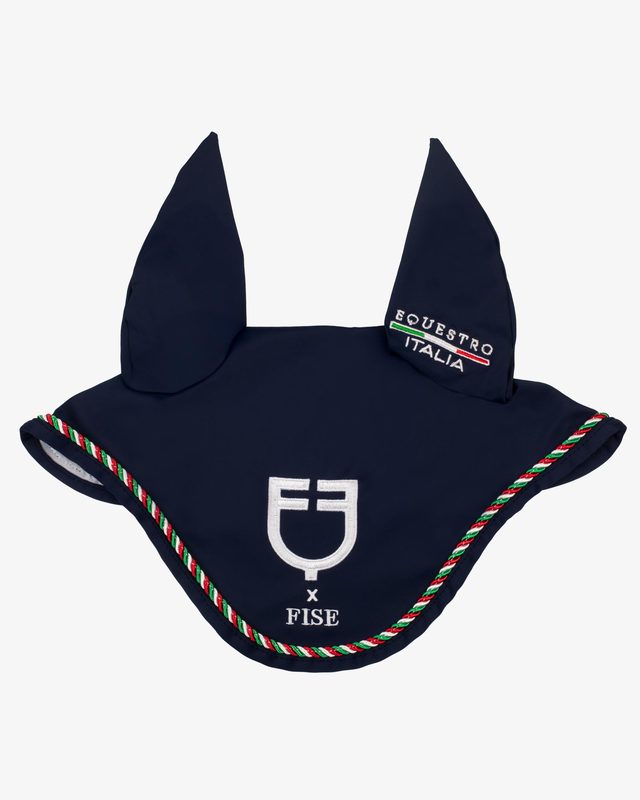 Fly veil with Italian flag piping Equestro X FISE