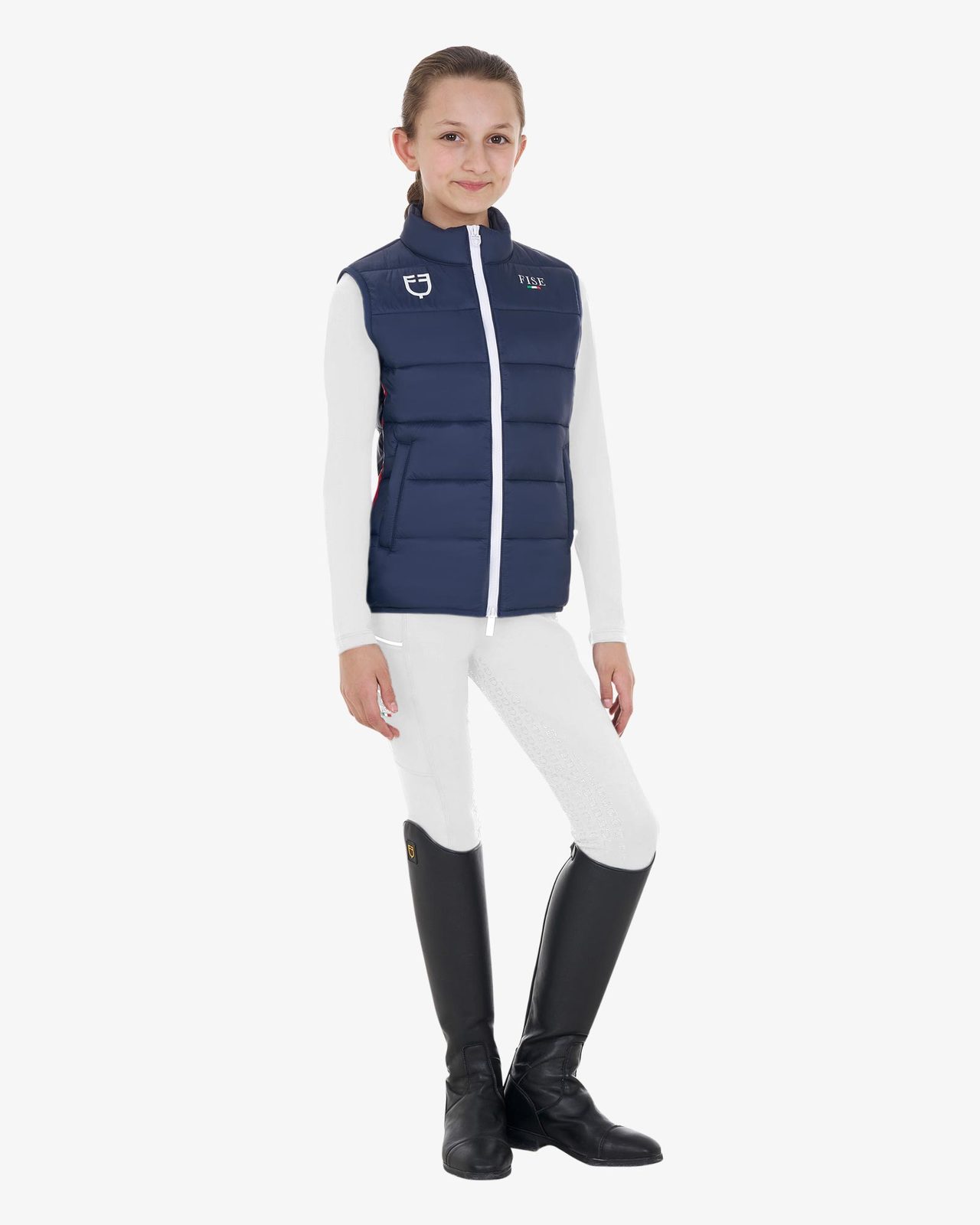 Kids' unisex slim fit vest Equestro X FISE