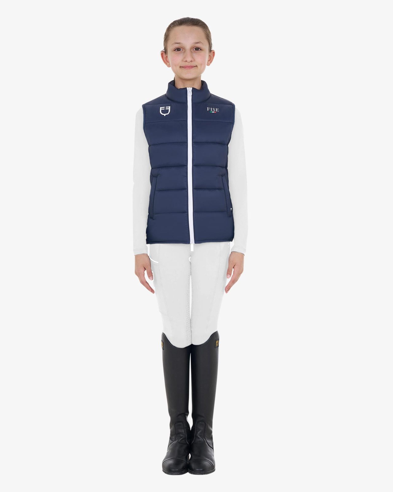 Kids' unisex slim fit vest Equestro X FISE