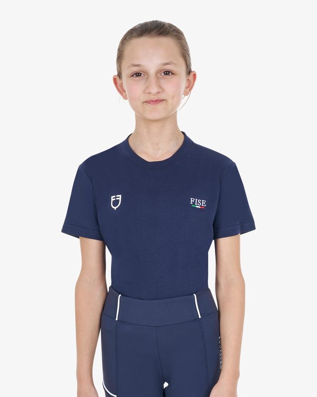 T-shirt unisex bambini slim fit Equestro X FISE